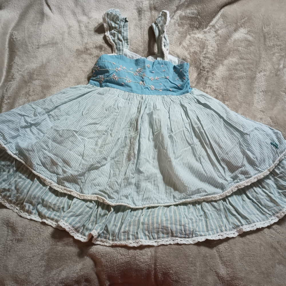 Well Dressed Wolf Blue Pleated Tiered Sundress